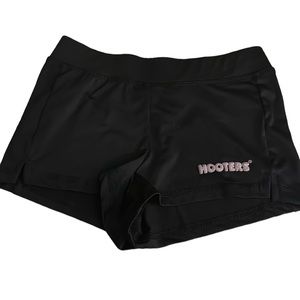 Hooters black booty short shorts cheeky tight XXS